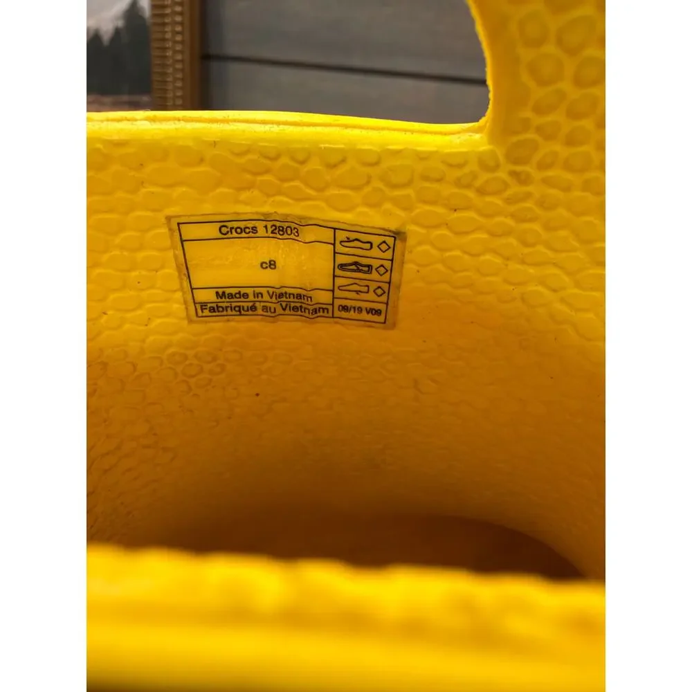 Crocs Kids Handle It Rain Boots Yellow Waterproof Casual Toddler Sz 8